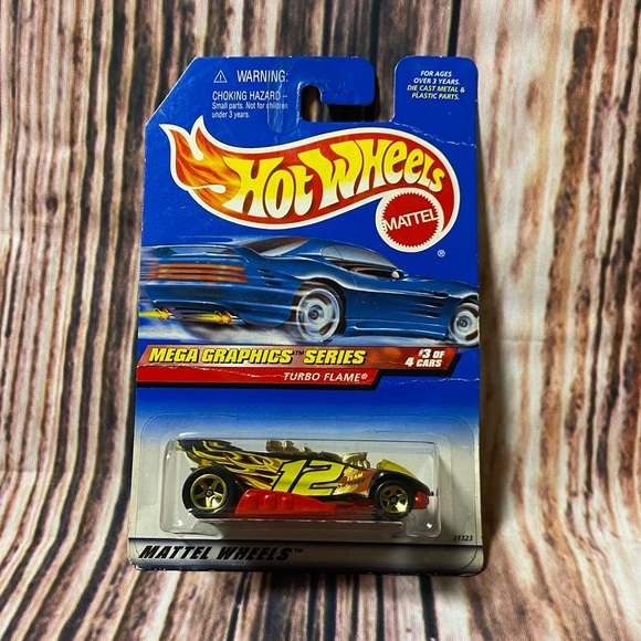 Hot Wheels 1998 Mega Graphics Series #3 of 4 Cars. Turbo Flame. - Picture 1 of 13